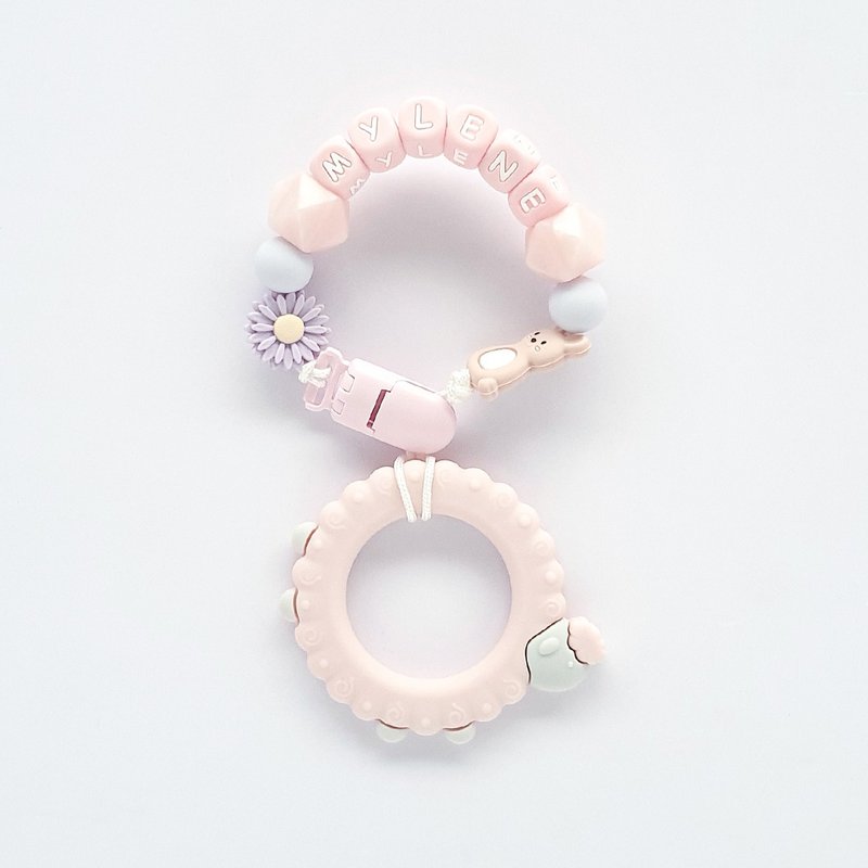 MYLENE Daisy Rabbit Pink Sheep Dentifier/Customized Pacifier Chain - ของเล่นเด็ก - วัสดุอื่นๆ หลากหลายสี