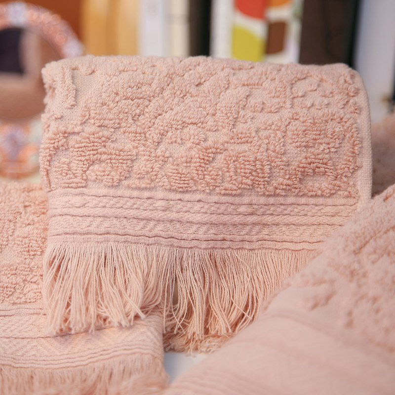 情|家系列| 洗臉巾 方巾 浴巾| 葡萄牙出產 | 純棉吸水粉色毛巾 - 毛巾浴巾 - 棉．麻 粉紅色