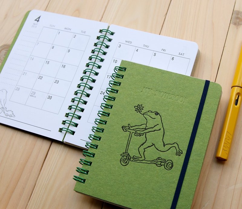2019 Schedule Ring Note Frog Coaster - สมุดบันทึก/สมุดปฏิทิน - กระดาษ สีเขียว