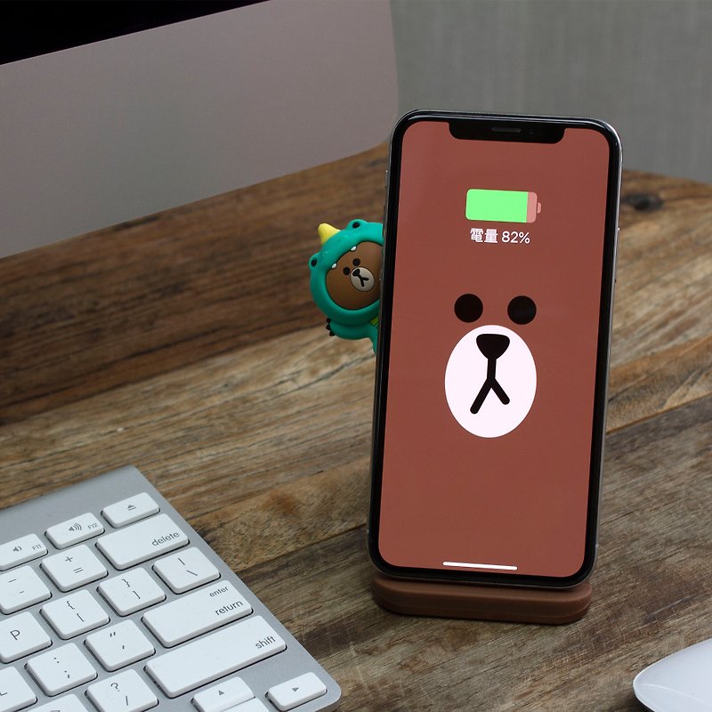 [BROWN Happy Birthday] Fast wireless charging stand + data charging cable + AirPods protective cover - ที่ชาร์จไร้สาย - วัสดุอื่นๆ 