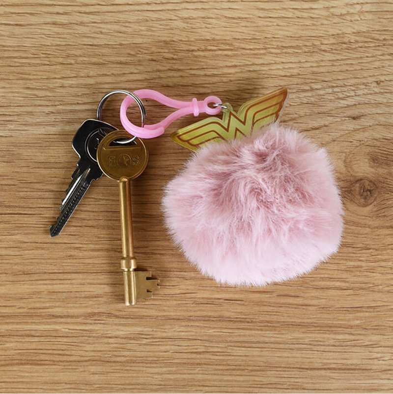 【DC】 Wonder Woman Wonder Woman Puffy Pink Plush Keychain - Keychains - Other Materials Pink