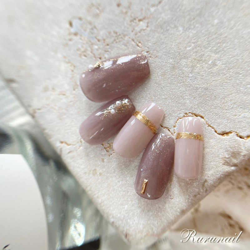 Nail Tip / Smoky/twinkle/elegant / Size Specific Order - Nail Polish & Acrylic Nails - Resin Brown