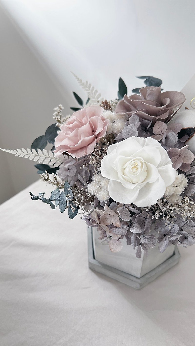 Mother's Day Teacher Appreciation Ceremony Opening Flower Gift High-Cool Warm White Gray Nude Pink Everlasting Flower Dried Flower Unfaded Flower Flower Gift Water - Dried Flowers & Bouquets - Plants & Flowers Gray