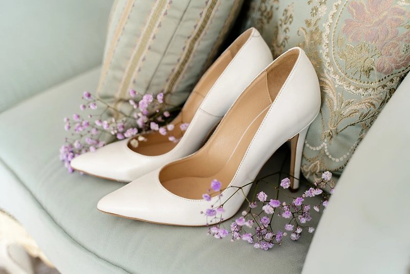 白色婚鞋 白色婚鞋 新娘白鞋 - 高踭鞋 - 其他材質 白色