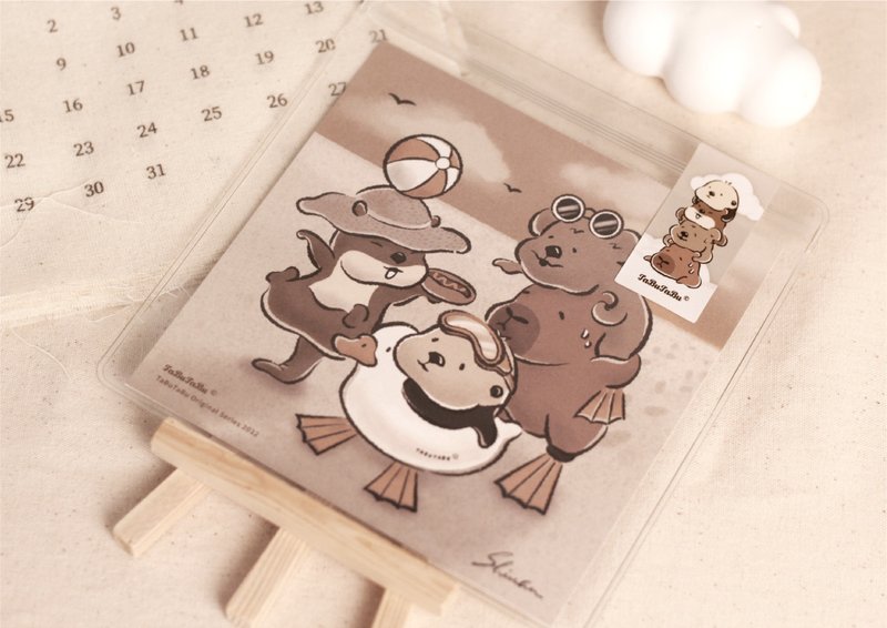 陽光沙灘派對 厚磅質感小卡 雙面 13*13 cm - 卡片/明信片 - 紙 白色