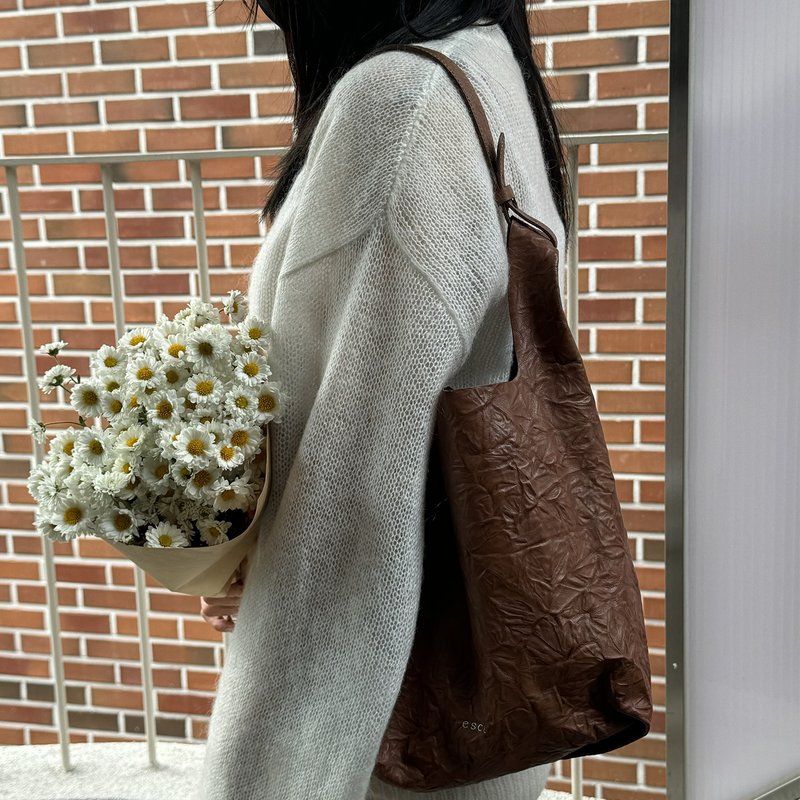 Usual Bag M_ Brown_Shoulder bag_tote bag - 手提包/手提袋 - 真皮 
