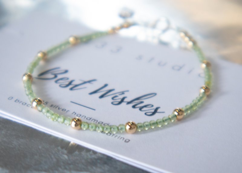 橄欖石 八月誕生石. 姐妹禮物.925 SILVER 橄欖石2.5 - 手鍊/手環 - 半寶石 綠色