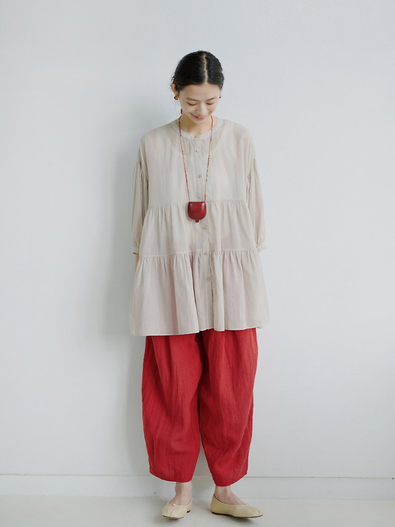 KOOW cool texture cotton cake shirt gentle Japanese doll shirt - เสื้อเชิ้ตผู้หญิง - ผ้าฝ้าย/ผ้าลินิน 