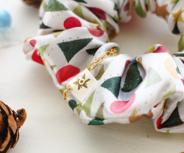 ハンドメイドシュシュM-1573♡デイジーレースinネイビージョーゼット