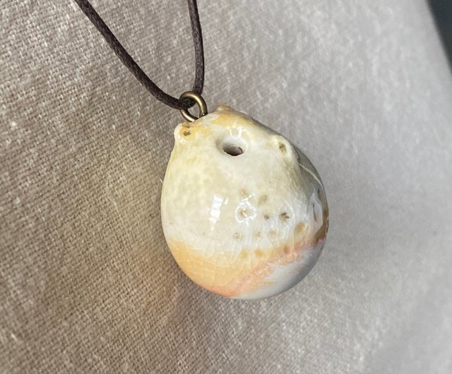 Wood Fired top Porcelain Necklace