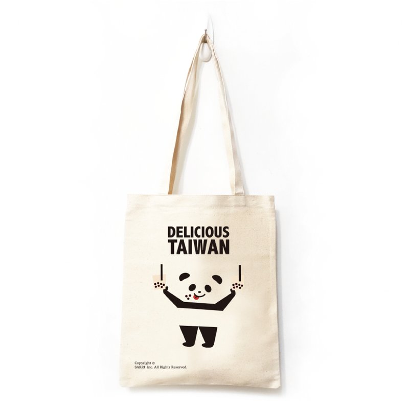 帆布袋 托特包 環保袋 熊貓 panda 提袋 側背袋 八安 台灣 TAIWAN - 手提包/手提袋 - 紙 黑色