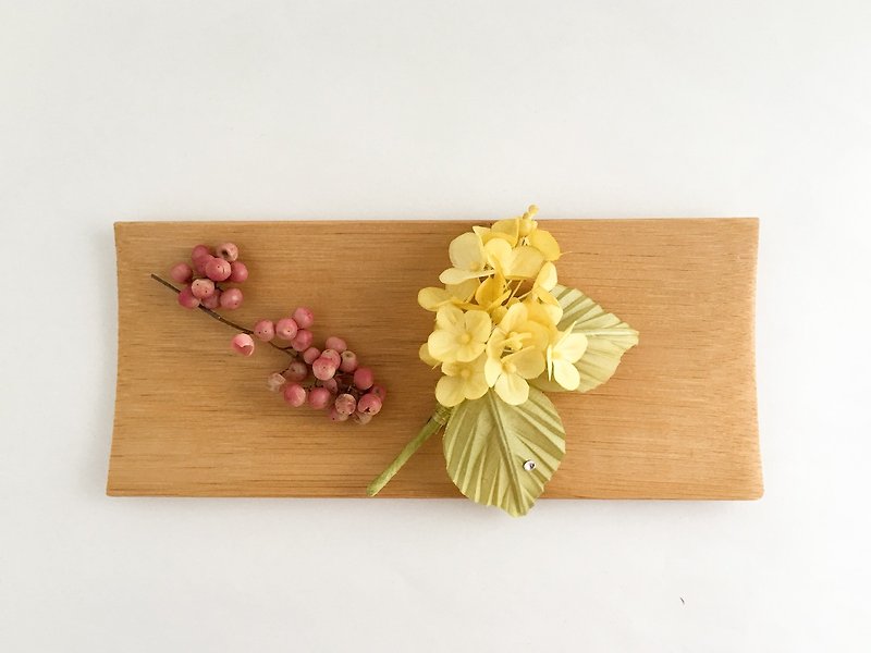 Corsage : 菜の花 A - 胸針 - 絲．絹 黃色