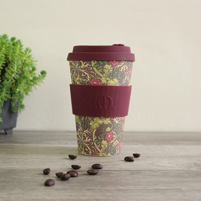 Ecoffee Cup | 14oz Eco-friendly Cup-Art Joint Model (Colorful Garden) - แก้วมัค/แก้วกาแฟ - วัสดุอื่นๆ สีแดง