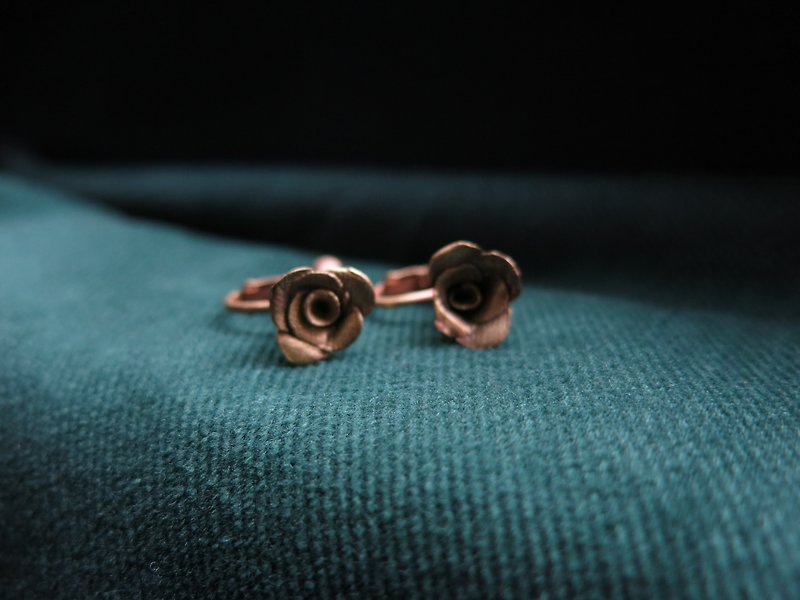 golden rose - Earrings & Clip-ons - Copper & Brass Gold