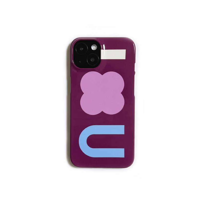 I Clover U iPhone Case (dark magenta) - เคส/ซองมือถือ - วัสดุอื่นๆ สีม่วง