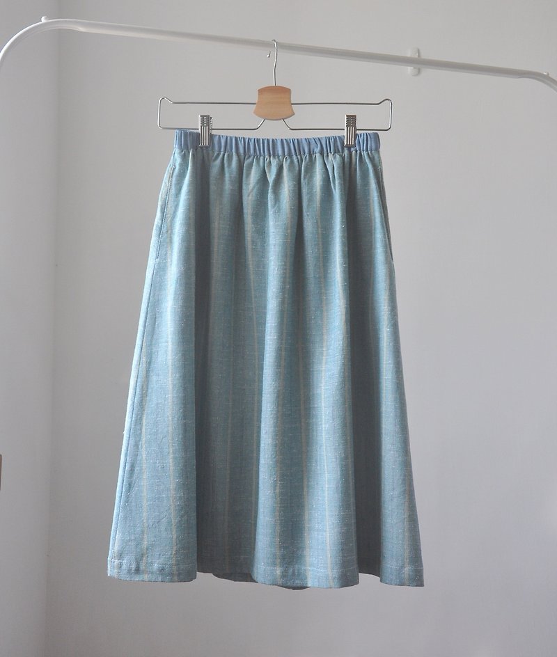 Cotton and linen round skirt - long skirts, pockets, imported cotton linen, Japanese - กระโปรง - ผ้าฝ้าย/ผ้าลินิน 
