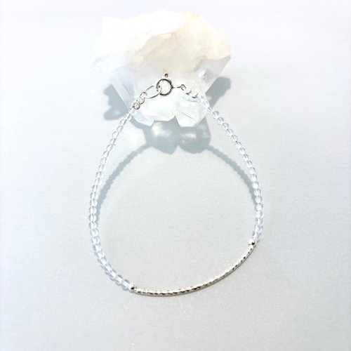 Ops手工飾品設計 Ops Rock Crystal silver bracelet -白水晶/銀管/簡約/純銀/手鍊