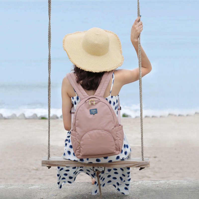 Small free storage bag (soft mist powder) _ can increase the capacity _ can hold 13.5 inch laptop - กระเป๋าเป้สะพายหลัง - ไนลอน 