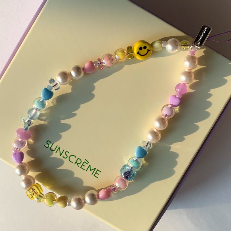 STONE SERIES PHONE STRAP - SMILEY PASTEL VER. (ที่ห้อยมือถือ) - อื่นๆ - วัสดุอื่นๆ 