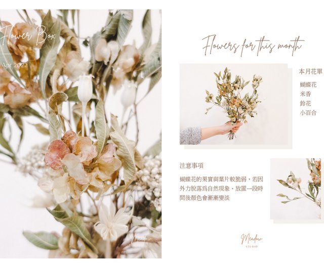 4月のムーンフラワー ドライフラワー素材の組み合わせl家の装飾 Diy ショップ Meadow Studio ドライフラワー ブーケ Pinkoi