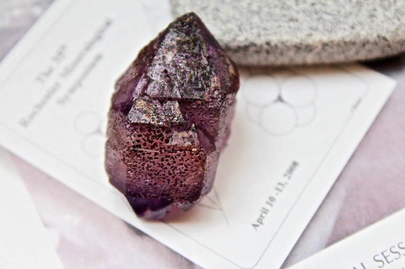 石栽 SHIZAI -紫晶骨幹/骨幹水晶-含底座 - 裝飾/擺設  - 寶石 紫色
