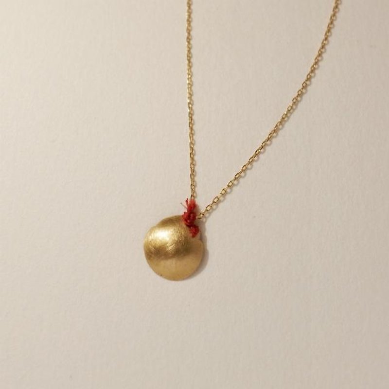 18K Gold Necklace Large Red Women's Minimalist - สร้อยคอ - เครื่องประดับ สีทอง