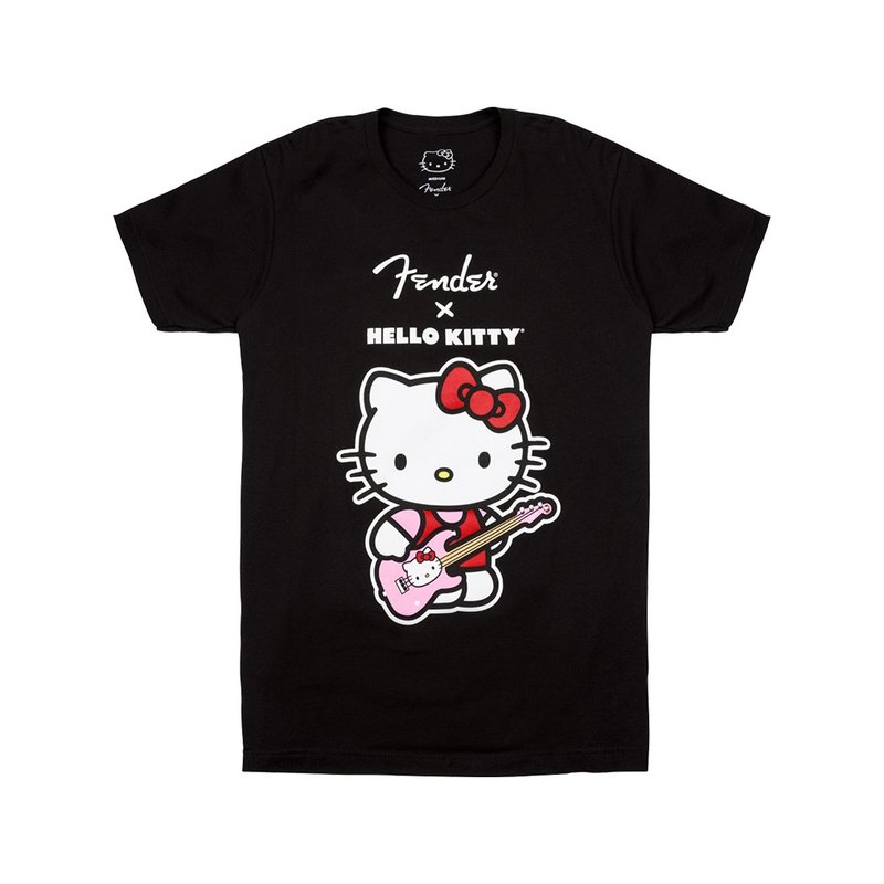 Fender x Hello Kitty Black Front Logo Tee 聯名款T恤 - 女 T 恤 - 棉．麻 黑色