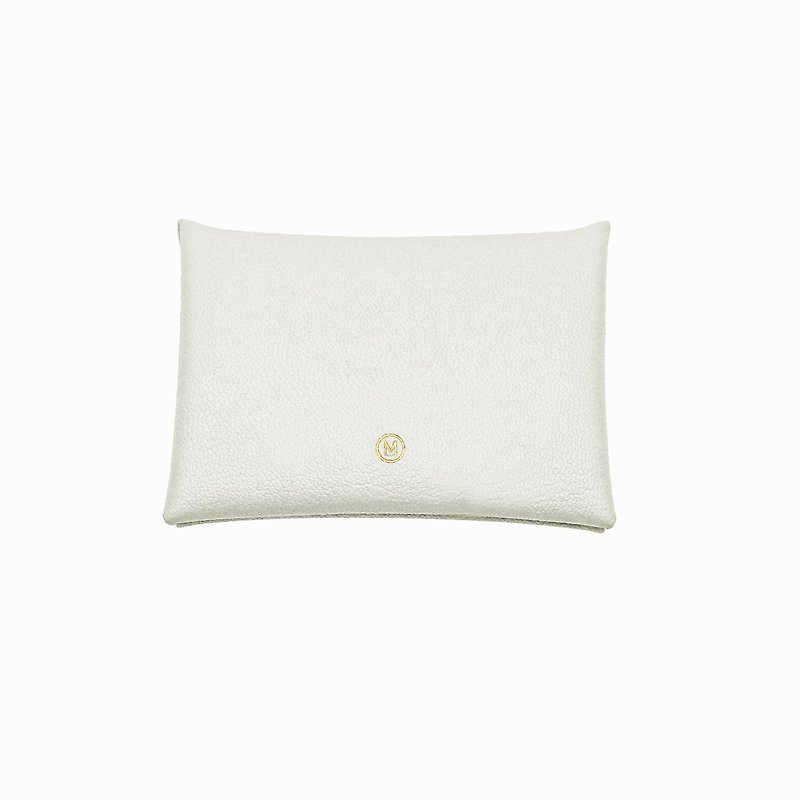 Customized Gift Goatskin Macaron White Card Holder/Wallet/card holder/card case - Wallets - Genuine Leather White