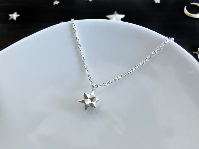 Sparkling Star Necklace - Necklaces - Sterling Silver Silver