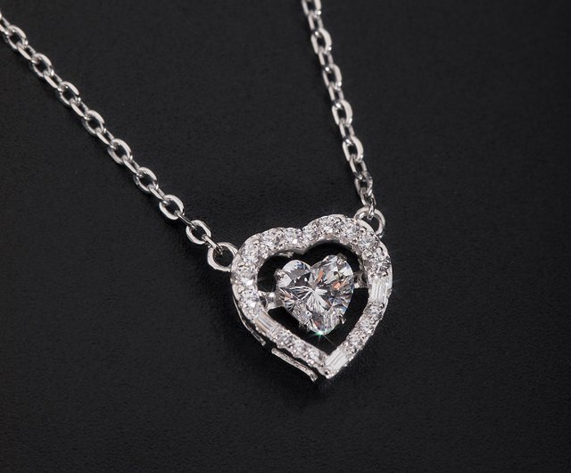 Wbj custom jewelry heart pendant 925 Silver necklace heart