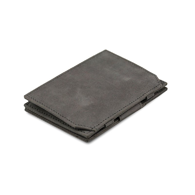 Belgium GARZINI flip wallet / change bag / light gray - กระเป๋าสตางค์ - หนังแท้ สีเทา