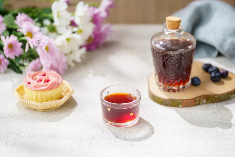 【Souvenir】Pure brewed warm heart set|2 bottles of fruit vinegar+flower honey+red jujube tea brick+smelted kumquat| - Vinegar & Fruit Vinegar - Glass 