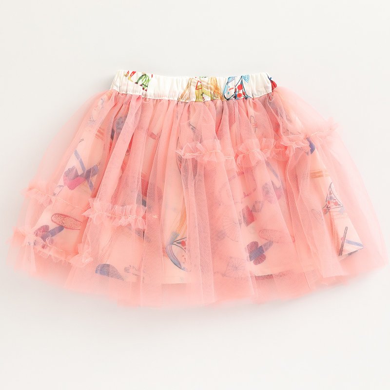 BIR Floral Mesh Skirt - Skirts - Cotton & Hemp Pink