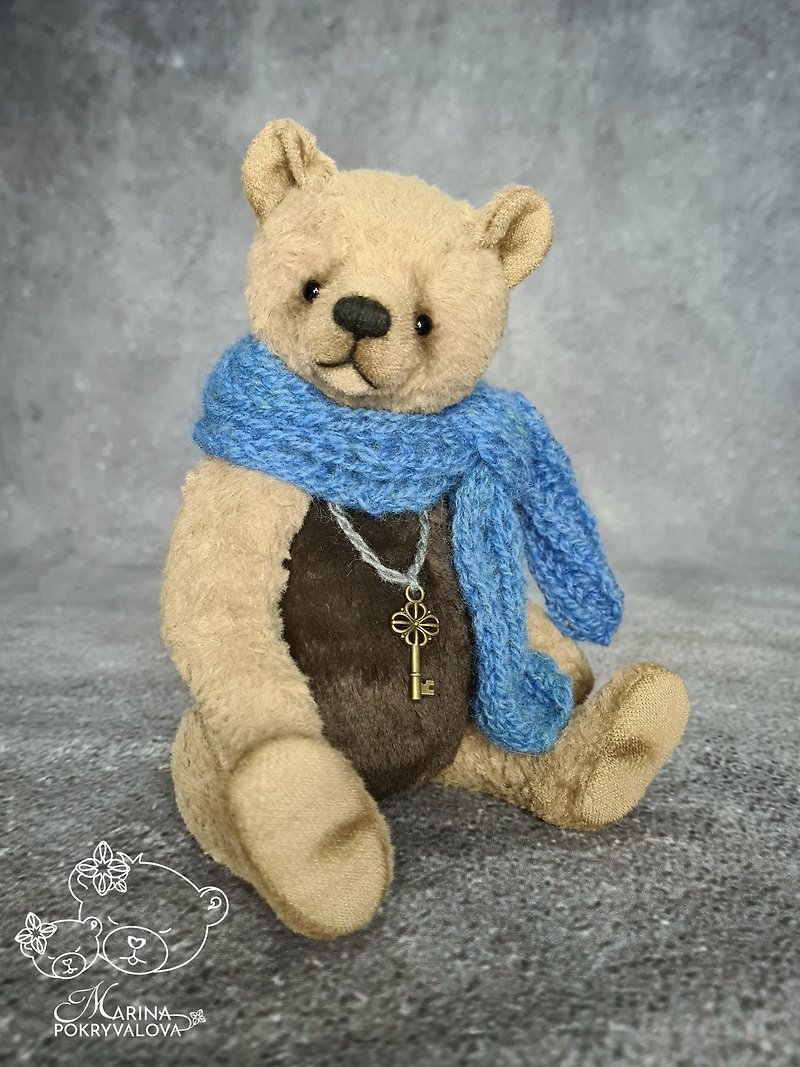 Miniature teddy bear. Birthday gift. Artist teddy bear. Handmade toy. - 公仔模型 - 其他材質 咖啡色