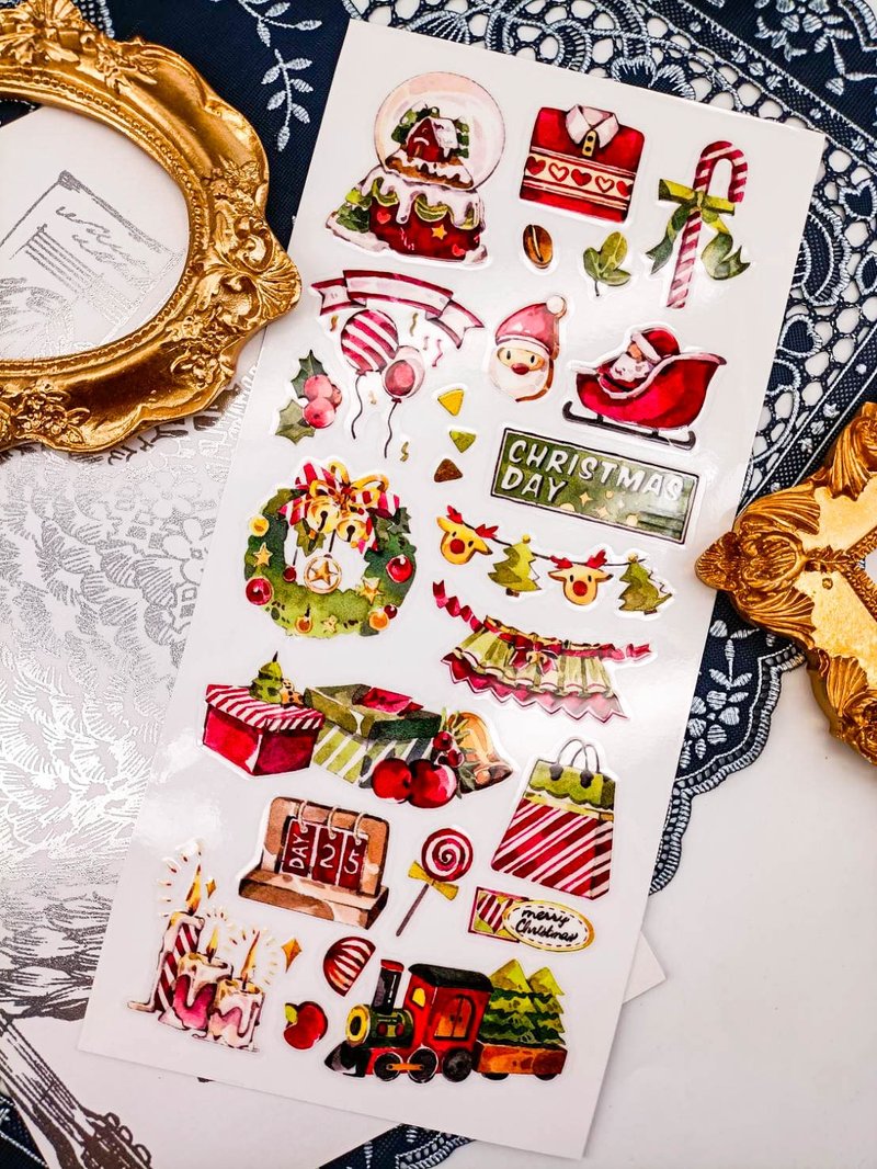 KR524聖誕節B_Christmas B/ Transfer Stickers - สติกเกอร์ - พลาสติก 
