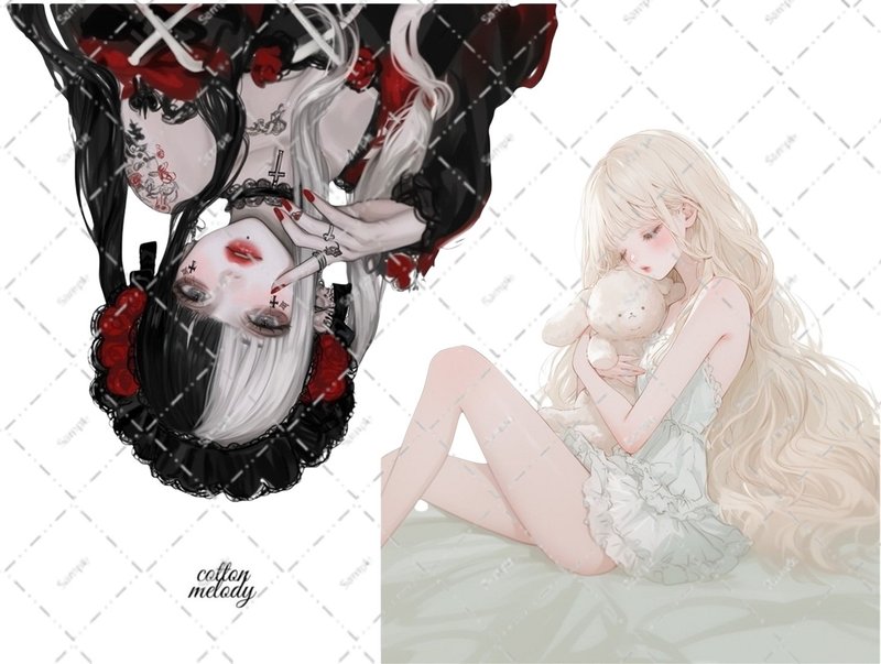 original sticker no.5848 人物ステッカー オリジナルステッカー 人物ステッカー 女の子ステッカー オリジナル人物ステッカー - 貼紙 - 紙 