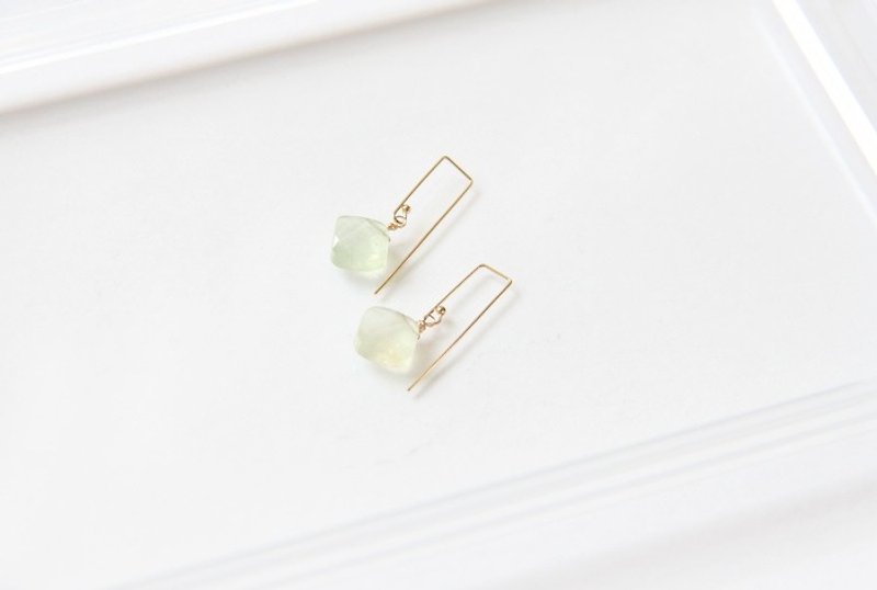Prehnite earrings / Prehnite Gemstone 14K GF earring - Earrings & Clip-ons - Gemstone Green