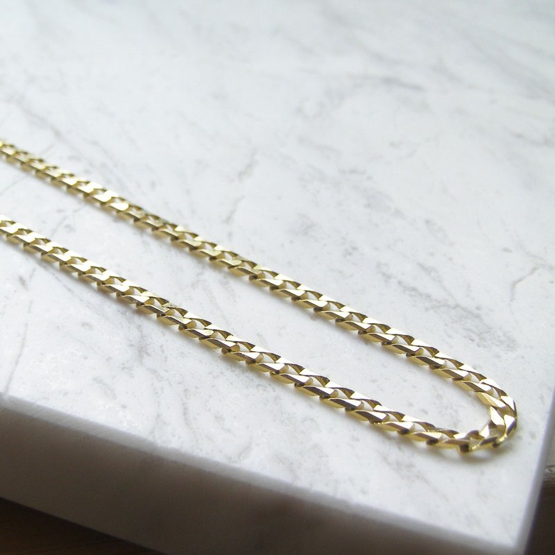 Men's Necklace Italy 14k Cuban Chain Yellow K Gold Necklace - สร้อยคอ - เครื่องประดับ สีทอง