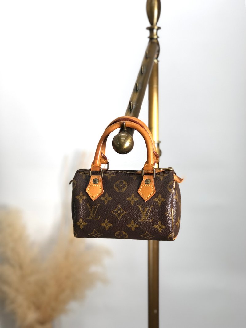 [Direct from Japan, branded used bag] LOUIS VUITTON Monogram handbag PVC leather M41534 Mini Speedy Mini Boston u7aexk - กระเป๋าถือ - วัสดุกันนำ้ สีนำ้ตาล