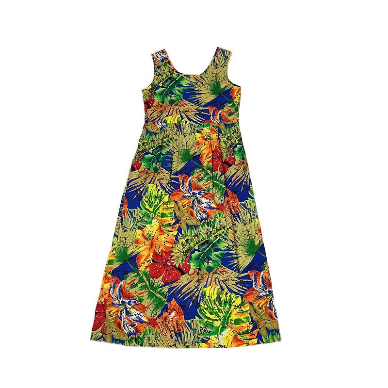 Overlord Flower Tropical Totem Rayon Sleeveless Dress - One Piece Dresses - Other Materials Multicolor