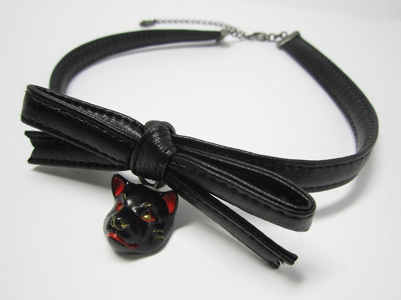 柴犬 RIBBON CHORKERレジン  黒×黒 - 項鍊 - 塑膠 黑色