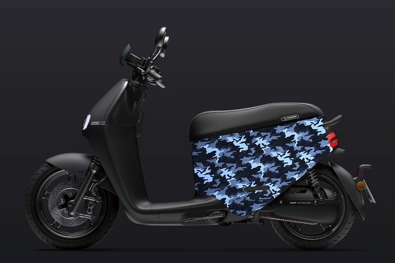 BLR gogoro2 double-sided pattern scratch-resistant car cover iD82 black gray blue camouflage - อื่นๆ - เส้นใยสังเคราะห์ สีน้ำเงิน