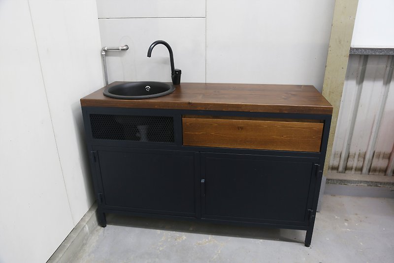 LOFT industrial style sink/bathroom/kitchen storage cabinet**customizable size** - กล่องเก็บของ - โลหะ สีดำ