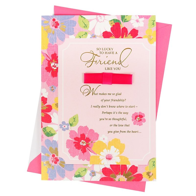 Lucky to have you as a friend [Hallmark-Birthday Wishes Card] - Cards & Postcards - Paper Pink