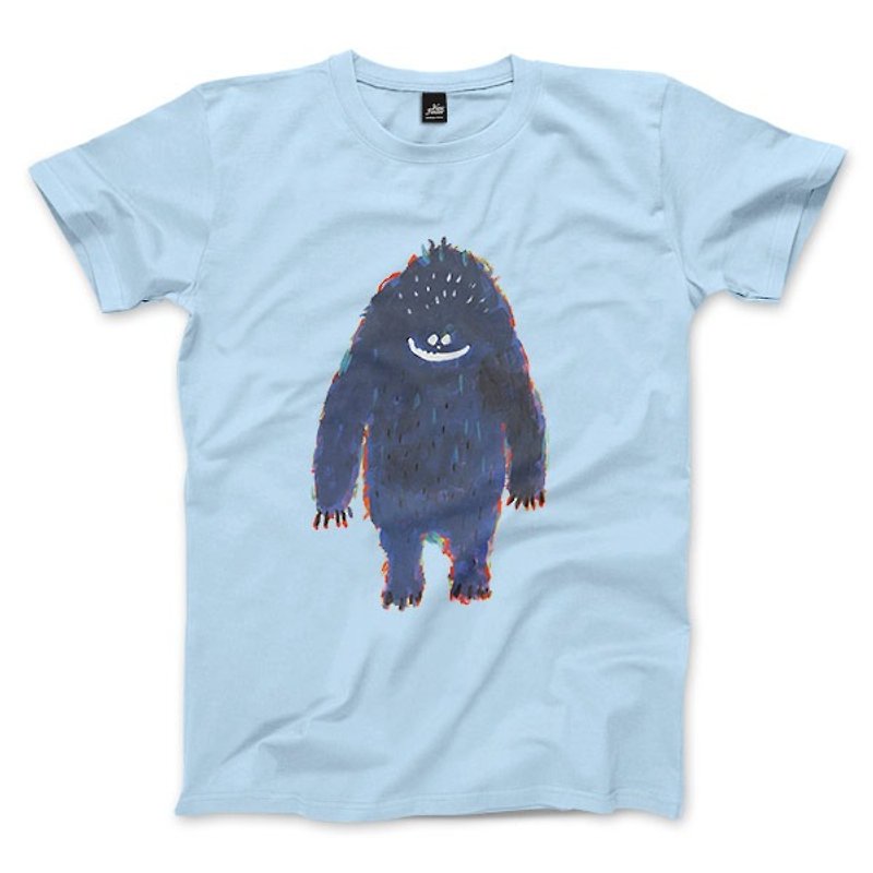 山男 - 水藍 - 中性版T恤 - 男 T 恤 - 棉．麻 藍色