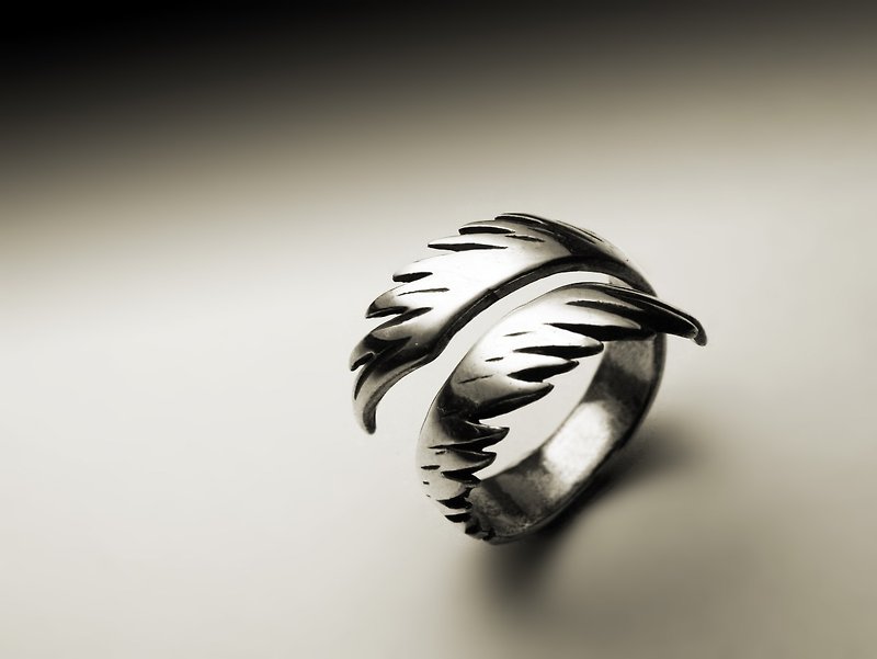 開口雙翅戒指 - 戒指 - 其他金屬 銀色