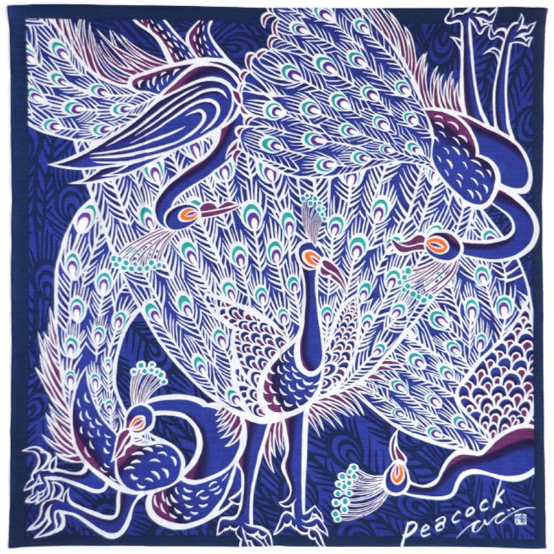 大號包巾 - Peacock/BLU - 其他 - 棉．麻 藍色