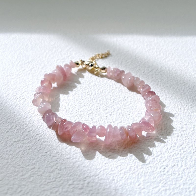 【Pink Crystal】 Stone Crystal Purifying Bracelet - Bracelets - Crystal Orange