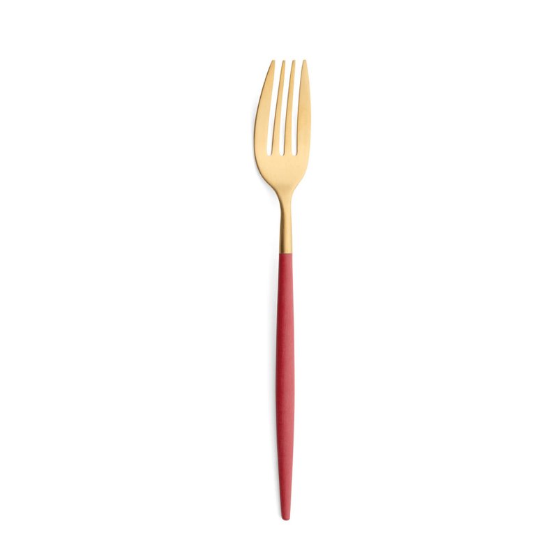 MIO RED MATTE GOLD 4 PIECES SET TABLE FORK - Cutlery & Flatware - Stainless Steel Red