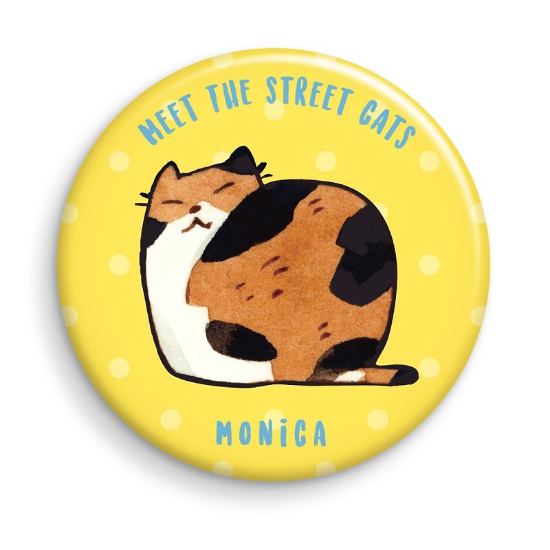 afu small badge/Meet the street cat-Monica-44mm - Badges & Pins - Plastic Yellow
